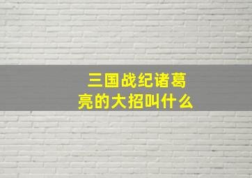 三国战纪诸葛亮的大招叫什么