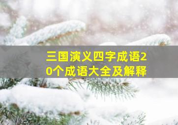 三国演义四字成语20个成语大全及解释