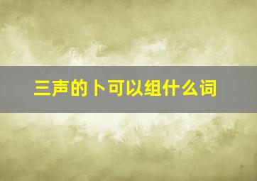 三声的卜可以组什么词