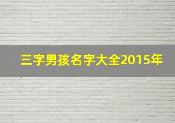 三字男孩名字大全2015年