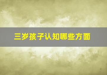 三岁孩子认知哪些方面