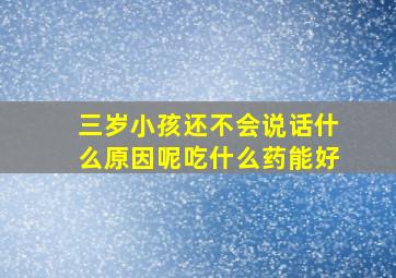 三岁小孩还不会说话什么原因呢吃什么药能好