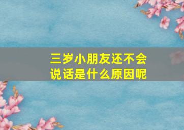 三岁小朋友还不会说话是什么原因呢