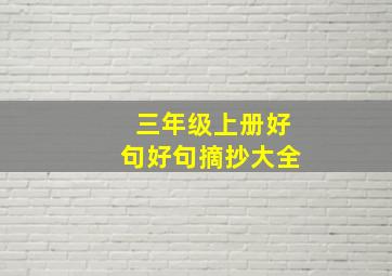 三年级上册好句好句摘抄大全