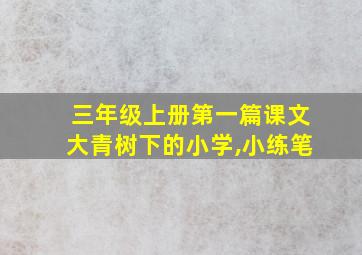 三年级上册第一篇课文大青树下的小学,小练笔