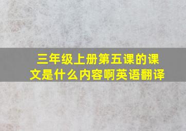 三年级上册第五课的课文是什么内容啊英语翻译