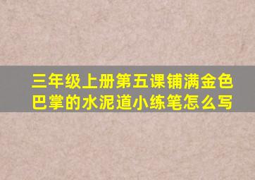 三年级上册第五课铺满金色巴掌的水泥道小练笔怎么写