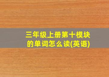 三年级上册第十模块的单词怎么读(英语)