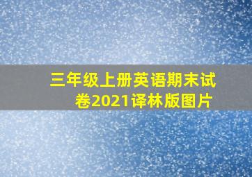 三年级上册英语期末试卷2021译林版图片