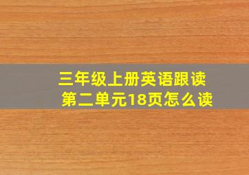 三年级上册英语跟读第二单元18页怎么读