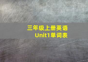 三年级上册英语Unit1单词表