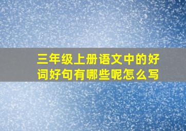 三年级上册语文中的好词好句有哪些呢怎么写