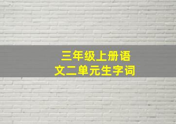 三年级上册语文二单元生字词