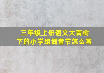 三年级上册语文大青树下的小学组词音节怎么写