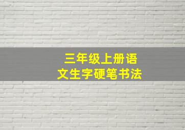 三年级上册语文生字硬笔书法