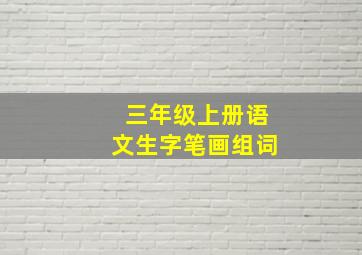 三年级上册语文生字笔画组词