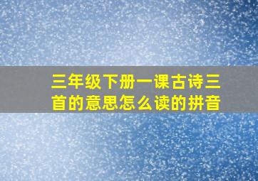 三年级下册一课古诗三首的意思怎么读的拼音