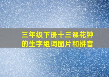 三年级下册十三课花钟的生字组词图片和拼音