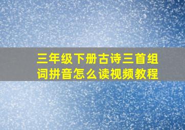 三年级下册古诗三首组词拼音怎么读视频教程