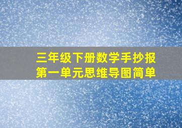 三年级下册数学手抄报第一单元思维导图简单