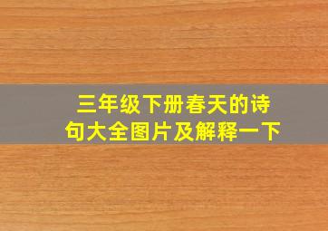 三年级下册春天的诗句大全图片及解释一下