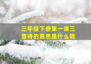 三年级下册第一课三首诗的意思是什么呢