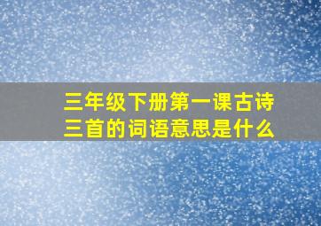 三年级下册第一课古诗三首的词语意思是什么