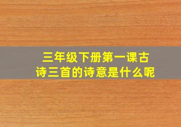 三年级下册第一课古诗三首的诗意是什么呢