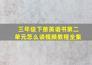 三年级下册英语书第二单元怎么读视频教程全集