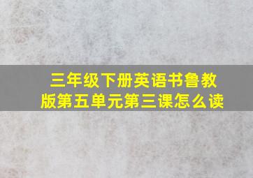 三年级下册英语书鲁教版第五单元第三课怎么读