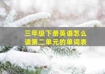 三年级下册英语怎么读第二单元的单词表