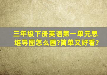 三年级下册英语第一单元思维导图怎么画?简单又好看?