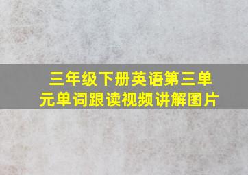 三年级下册英语第三单元单词跟读视频讲解图片