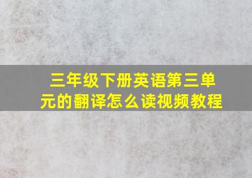 三年级下册英语第三单元的翻译怎么读视频教程