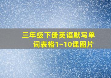 三年级下册英语默写单词表格1~10课图片