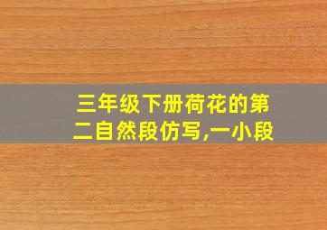 三年级下册荷花的第二自然段仿写,一小段