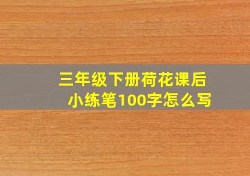 三年级下册荷花课后小练笔100字怎么写