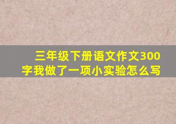 三年级下册语文作文300字我做了一项小实验怎么写