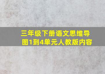 三年级下册语文思维导图1到4单元人教版内容