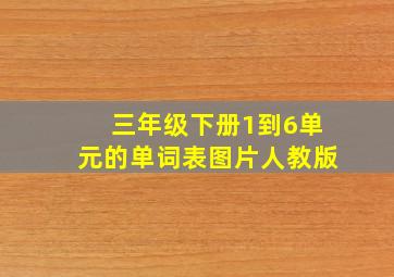 三年级下册1到6单元的单词表图片人教版