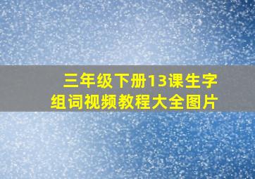 三年级下册13课生字组词视频教程大全图片