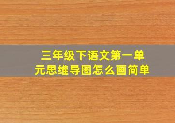 三年级下语文第一单元思维导图怎么画简单