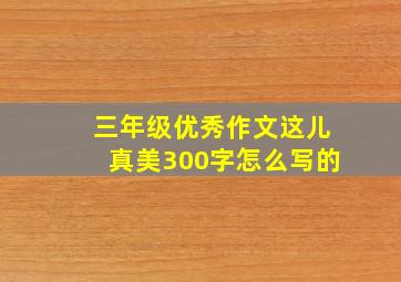 三年级优秀作文这儿真美300字怎么写的