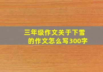 三年级作文关于下雪的作文怎么写300字