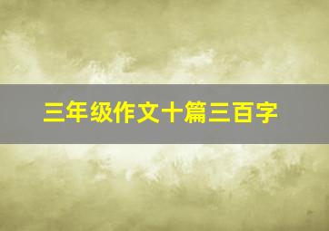 三年级作文十篇三百字