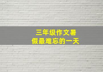 三年级作文暑假最难忘的一天