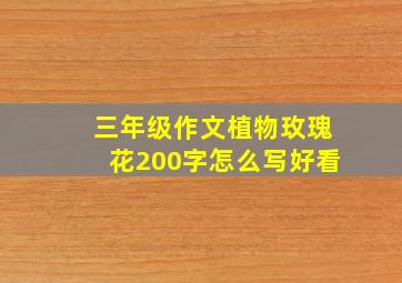 三年级作文植物玫瑰花200字怎么写好看