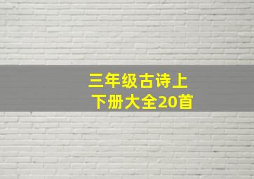 三年级古诗上下册大全20首