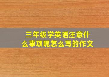 三年级学英语注意什么事项呢怎么写的作文