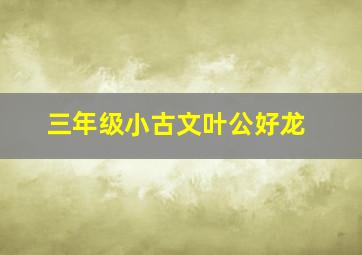 三年级小古文叶公好龙